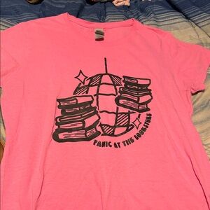 Panic at the Bookstore Pink T-Shirt